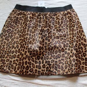 NWT Bonpoint Jobi Lambskin Leather Ponyhair Cheetah‎ Print Mini Skirt 14